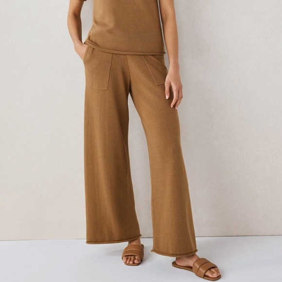 Haven Well Within Pants - Haven Well Within Wide Leg Organic Cotton Knit Pants Sz M Cozy Boho Drawstring